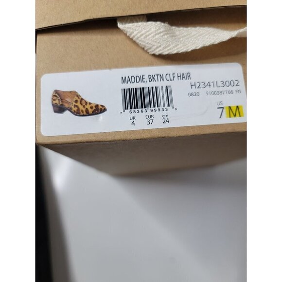 Zodiac Maddie Calf Hair Booties Leopard Animal Print Almond Toe Slip On SZ 7 New - Picture 6 of 7